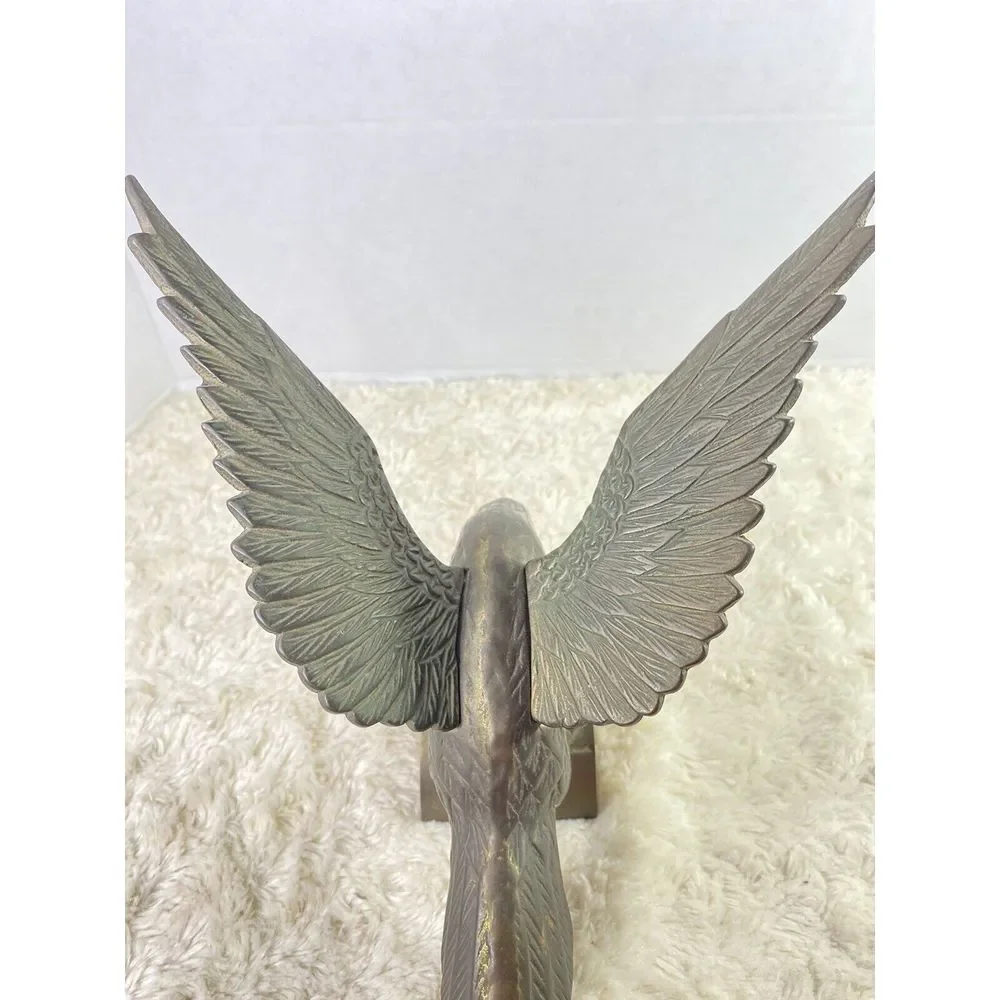 Brass Eagle VTG Perched Pose on Tree 8.5 x‎ 8 inches Heavy Offce Home Decor